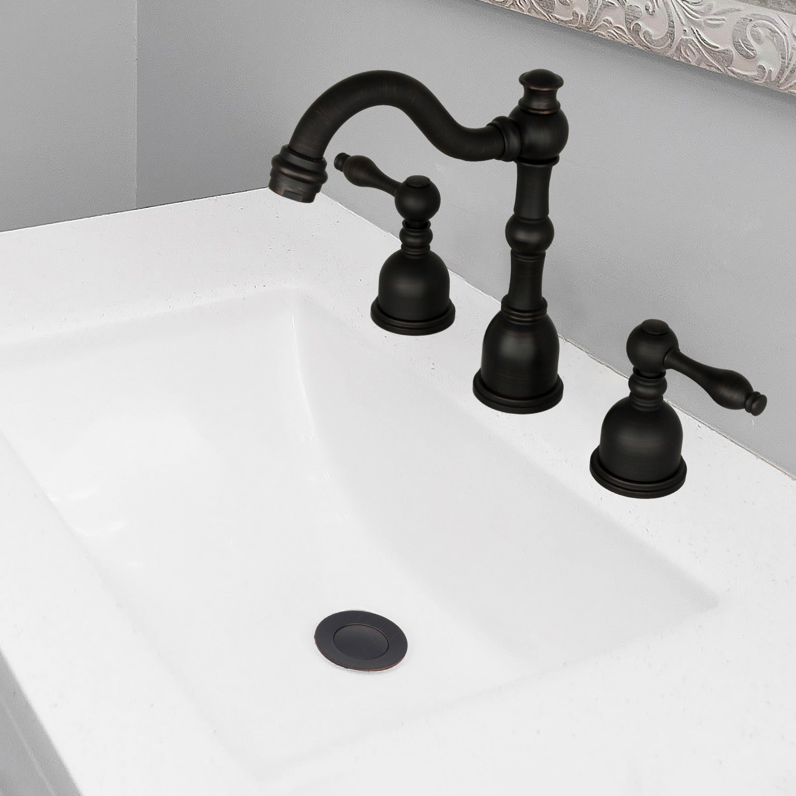 Oil Rubbed Bronze Pop up Drain Stopper With Overflow - AK82003ORB
