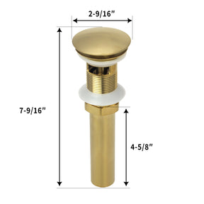 Brushed Gold Pop up Drain Stopper With Overflow - AK82011BTG