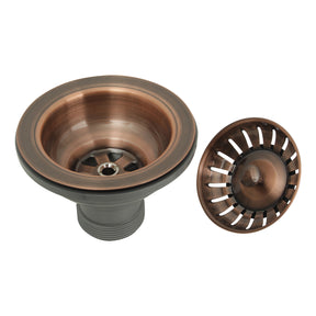 Antique Copper Kitchen Sink Stopper Replacement for 3-1/2 Inch Standard Strainer Drain - AK82102AC