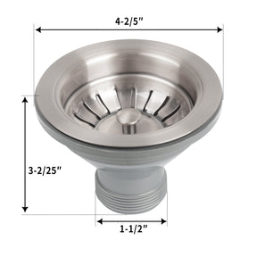 Brushed Nickel Kitchen Sink Stopper Replacement for 3-1/2 Inch Standard Strainer Drain - AK82102BN