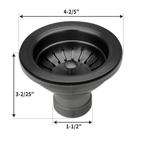Matte Black Kitchen Sink Stopper Replacement for 3-1/2 Inch Standard Strainer Drain - AK82102MB