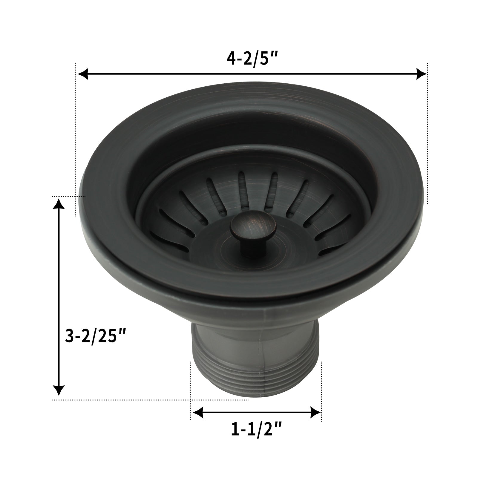 Oil Rubbed Bronze Kitchen Sink Stopper Replacement for 3-1/2 Inch Standard Strainer Drain - AK82102ORB