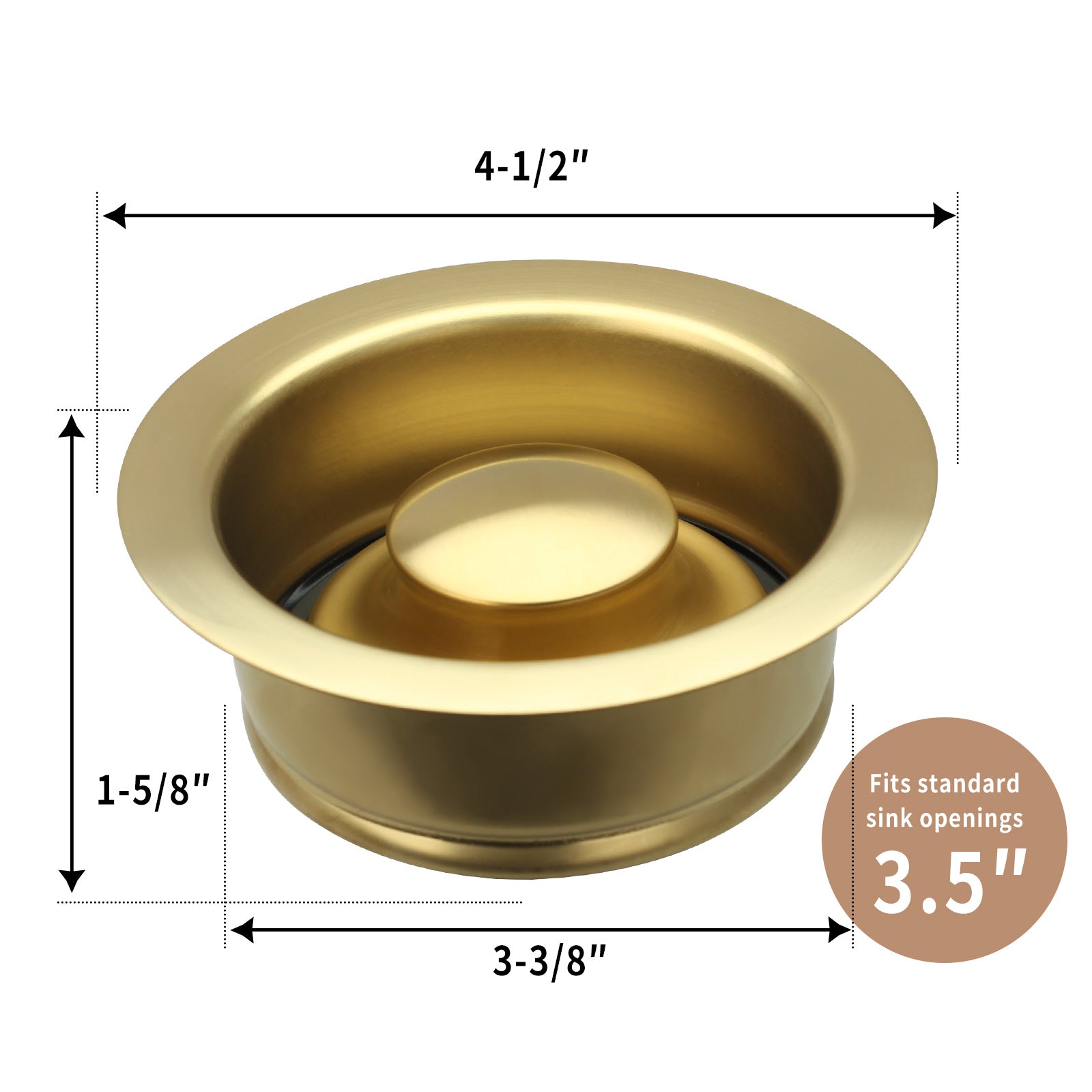 Brushed Gold Kitchen Sink Garbage Disposal Flange Stopper