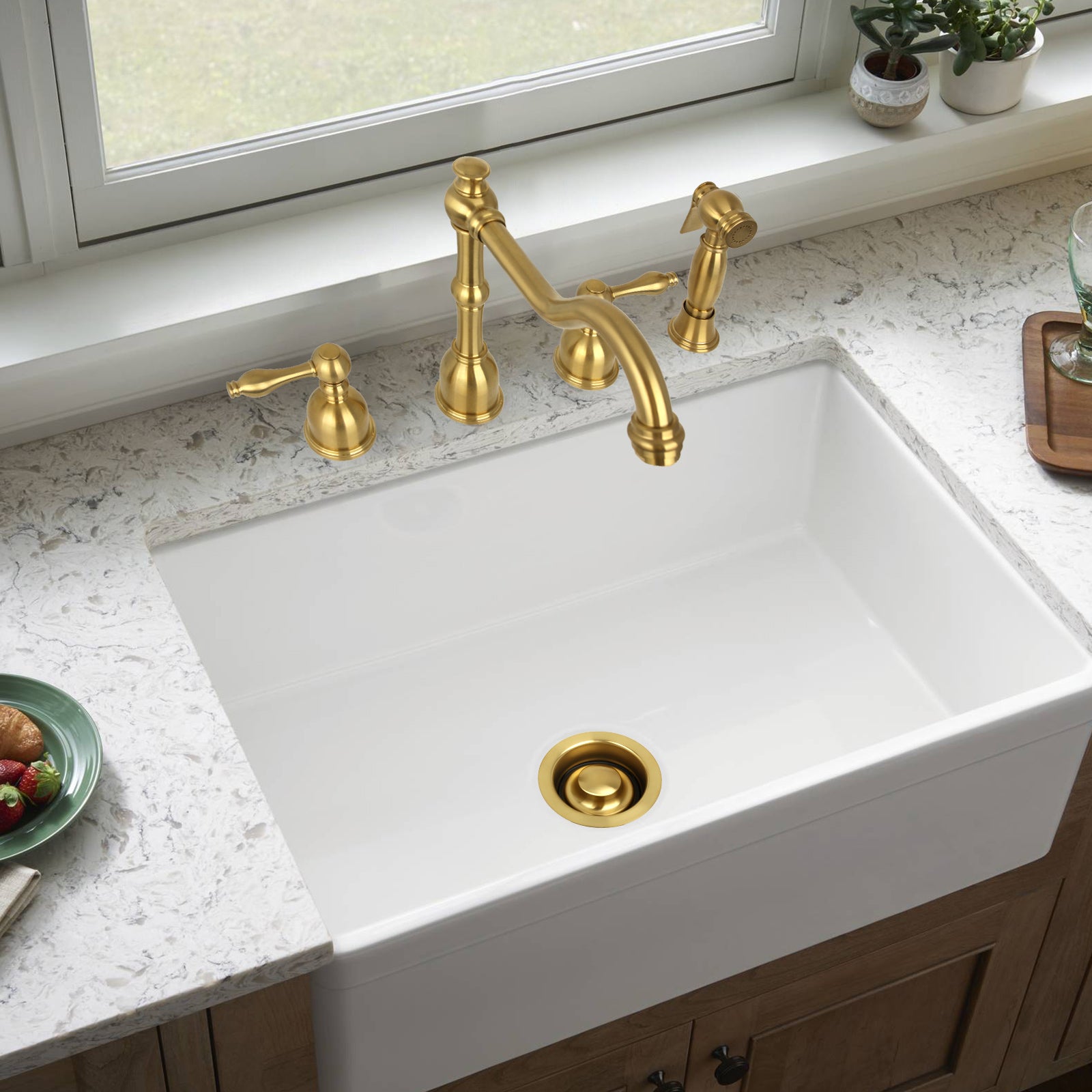 Brushed Gold Kitchen Sink Garbage Disposal Flange Stopper - AK82201BTG
