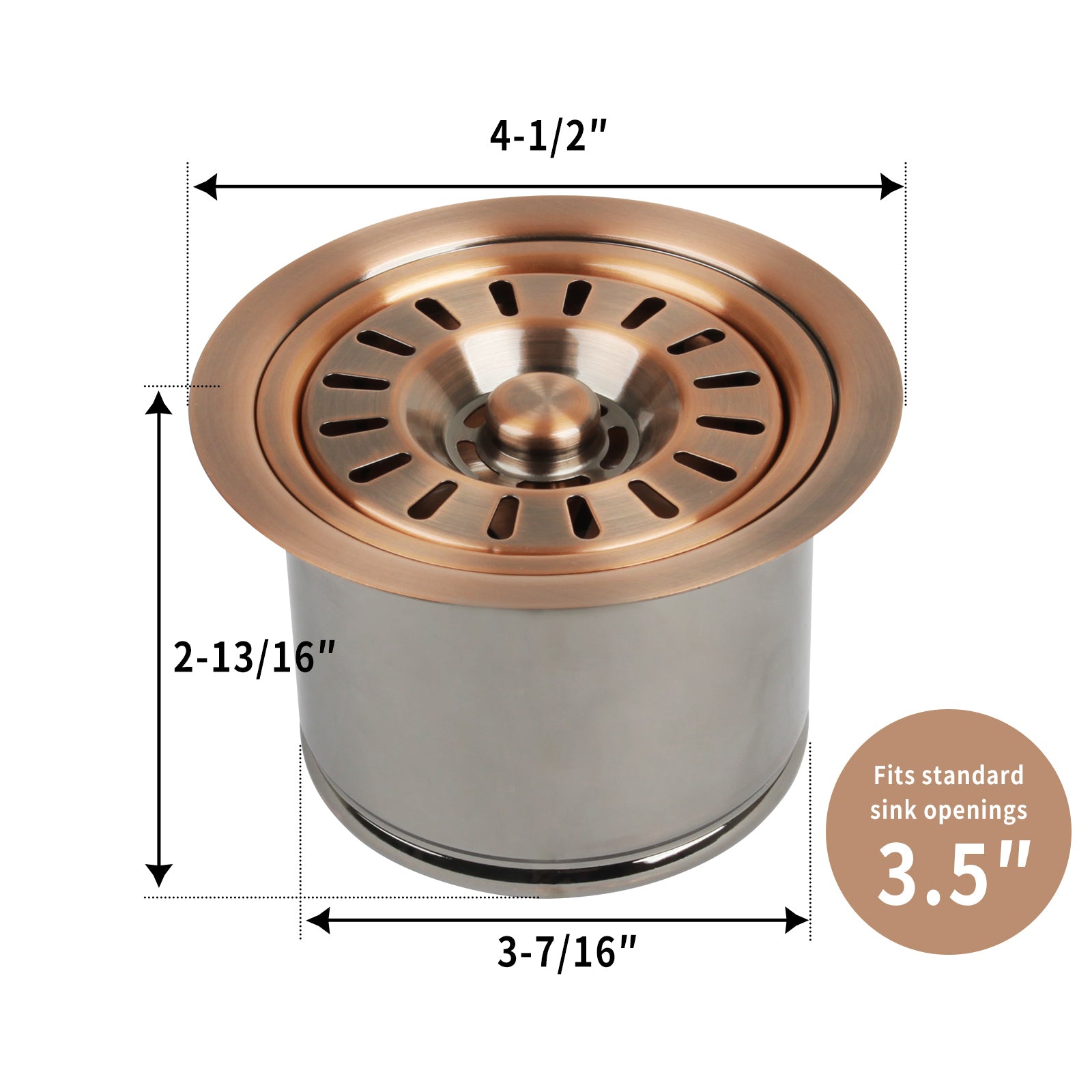 Copper Kitchen Sink Garbage Disposal Flange Stopper - AK82202C
