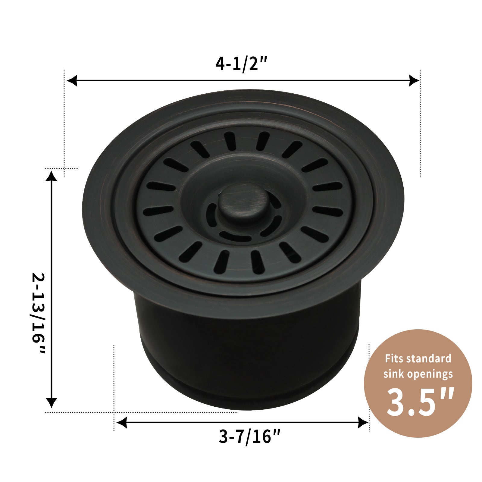 Matte Black Kitchen Sink Garbage Disposal Flange Stopper - AK82202MB
