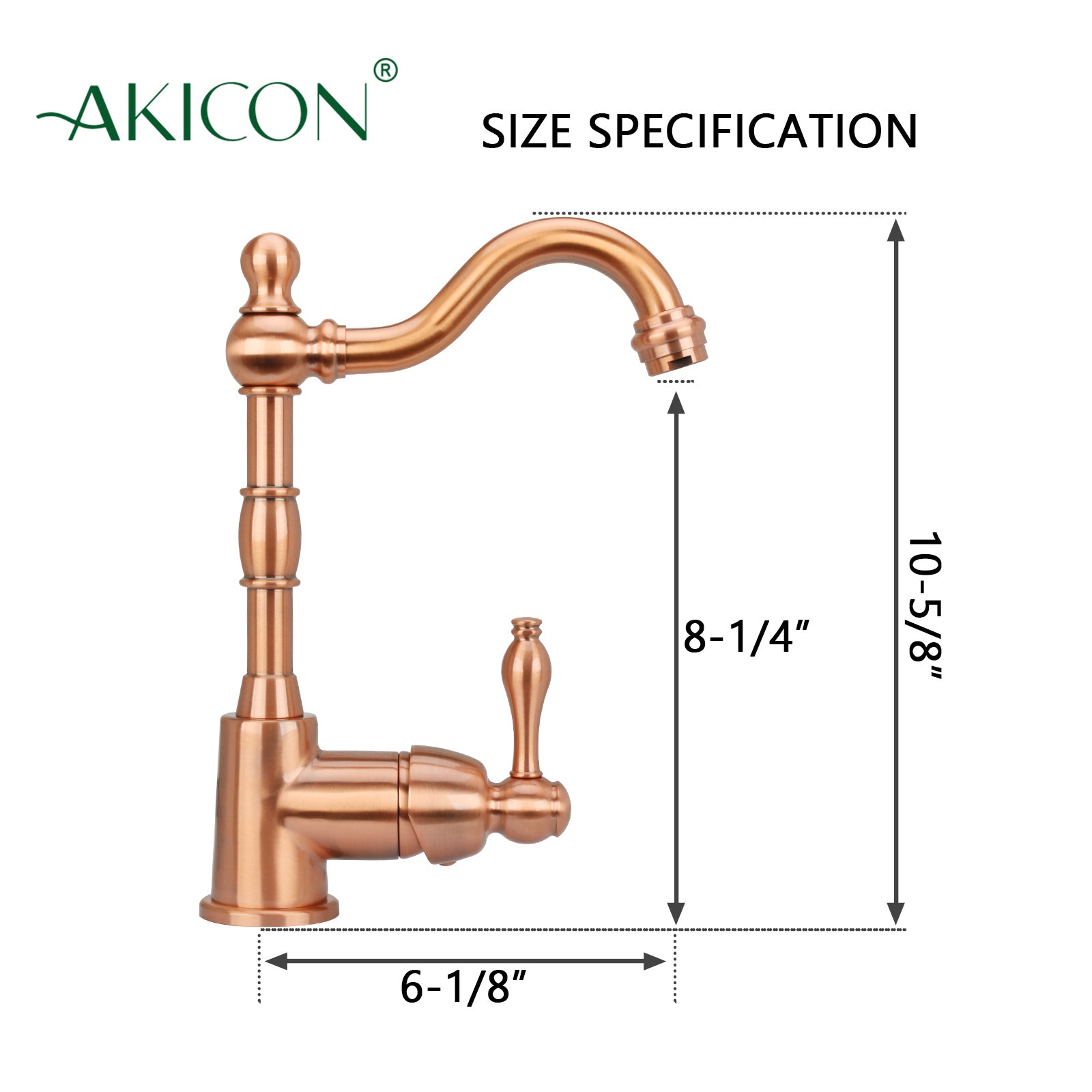 One-Handle Copper Widespread Kitchen Bar Faucet - AK96118P1