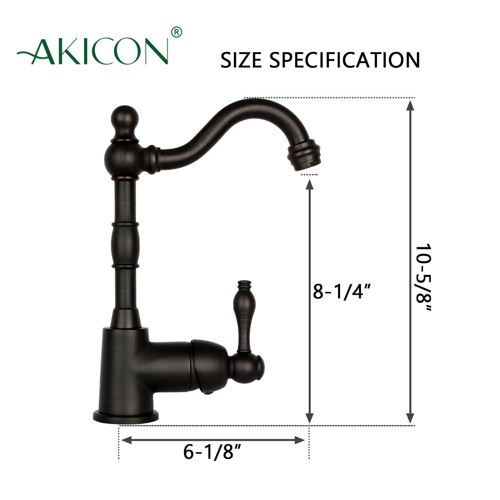 One-Handle Oil Rubbed Bronze Widespread Kitchen Bar Faucet - AK96118P1-ORB
