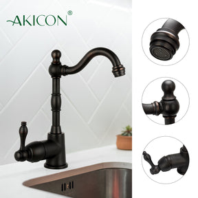 One-Handle Oil Rubbed Bronze Widespread Kitchen Bar Faucet - AK96118P1-ORB