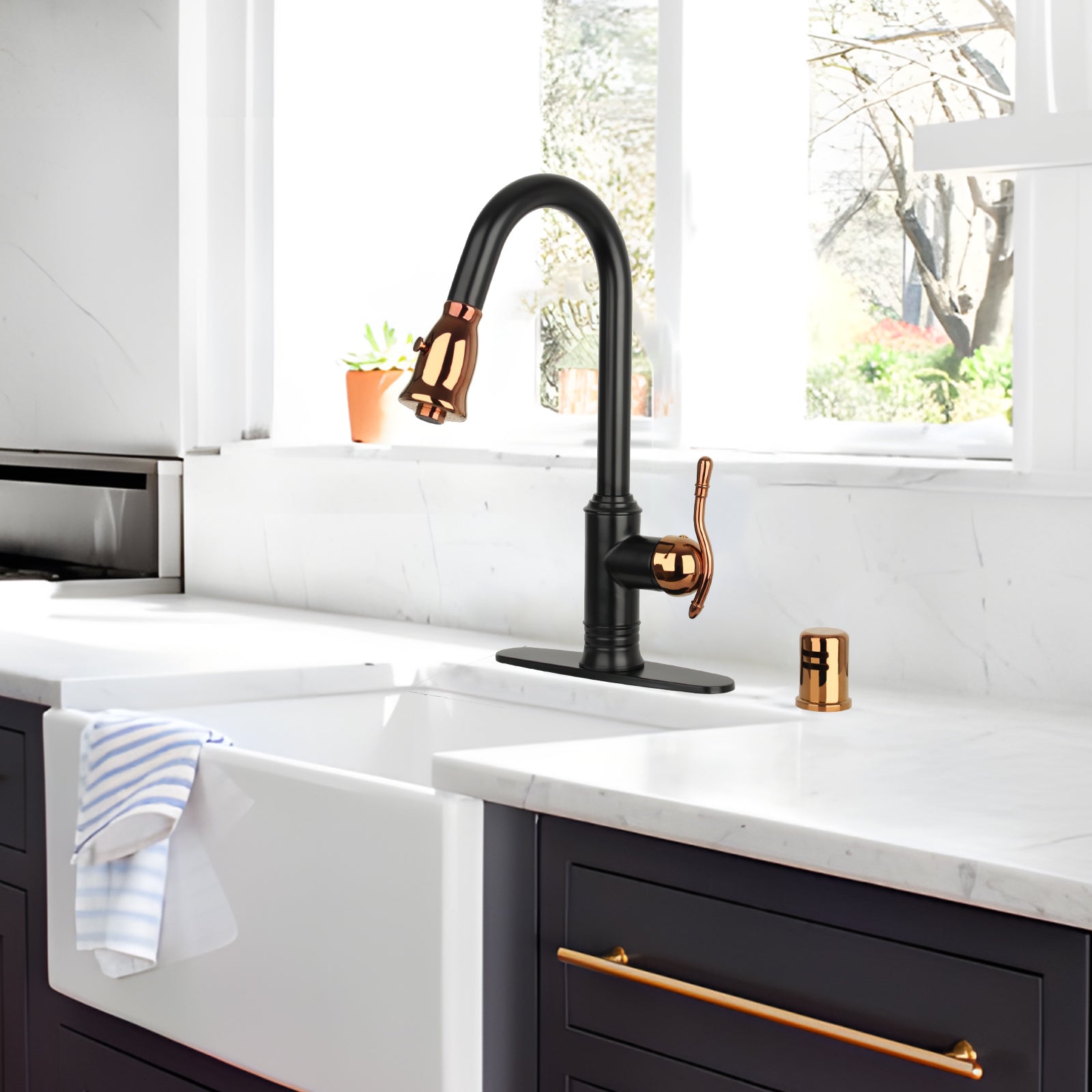 Copper Kitchen Dishwasher Air Gap Cap - AK79106RG