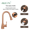 Copper Pull Out Kitchen Faucet, Single Level Solid Brass Kitchen Sink Faucets with Pull Down Sprayer - AK96455C