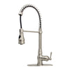 Copper Pre-Rinse Spring Kitchen Faucet, Single Level Solid Brass Kitchen Sink Faucets with Pull Down Sprayer