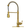 Copper Pre-Rinse Spring Kitchen Faucet, Single Level Solid Brass Kitchen Sink Faucets with Pull Down Sprayer
