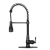 Copper Pre-Rinse Spring Kitchen Faucet, Single Level Solid Brass Kitchen Sink Faucets with Pull Down Sprayer