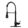 Copper Pre-Rinse Spring Kitchen Faucet, Single Level Solid Brass Kitchen Sink Faucets with Pull Down Sprayer