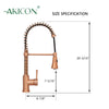 Copper Pre-Rinse Spring Kitchen Faucet, Single Level Solid Brass Kitchen Sink Faucets with Pull Down Sprayer - AK96565C