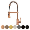 Copper Pre-Rinse Spring Kitchen Faucet, Single Level Solid Brass Kitchen Sink Faucets with Pull Down Sprayer - AK96565C