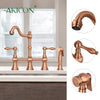 Two-Handles Copper Bridge Kitchen Faucet with Side Sprayer - AK96718C
