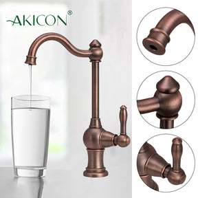 Copper One-Handle Drinking Water Filter Faucet, Solid Brass Water Purifier Faucet - Antique Bronze