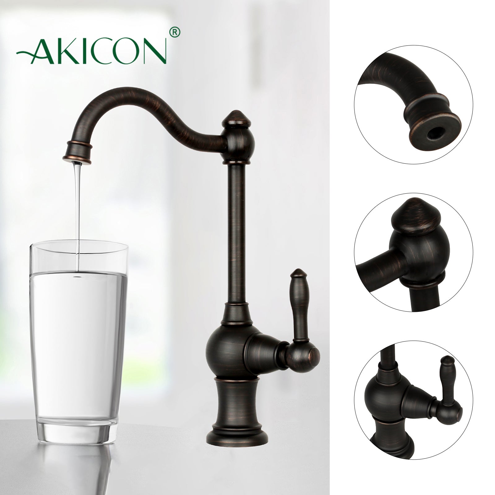 One-Handle Oil Rubbed Bronze Drinking Water Filter Faucet Water Purifier Faucet - AK97718-ORB