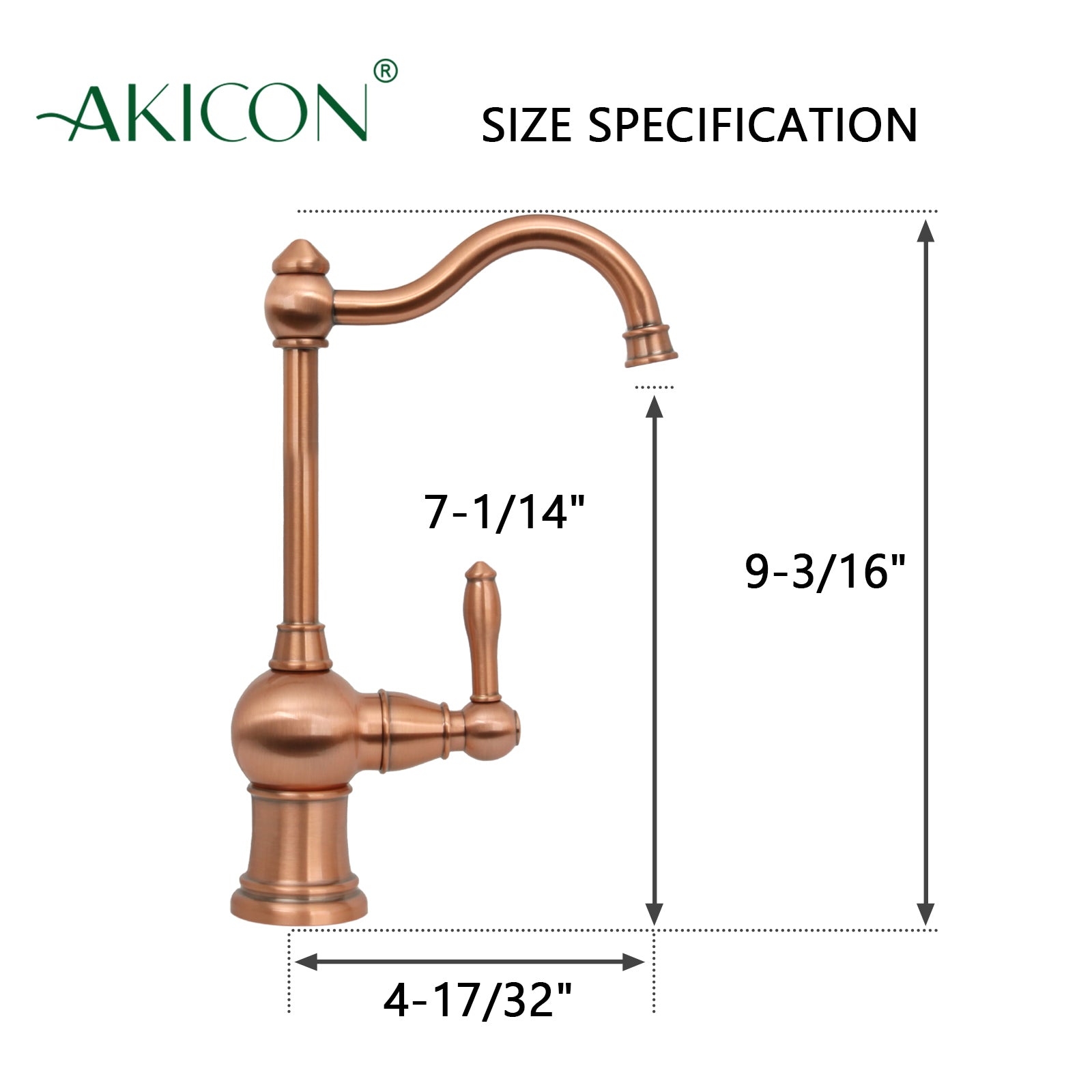 One-Handle Copper Drinking Water Filter Faucet for Instant Hot Water Tank Dispenser & Filtration System - AK97718A1-C