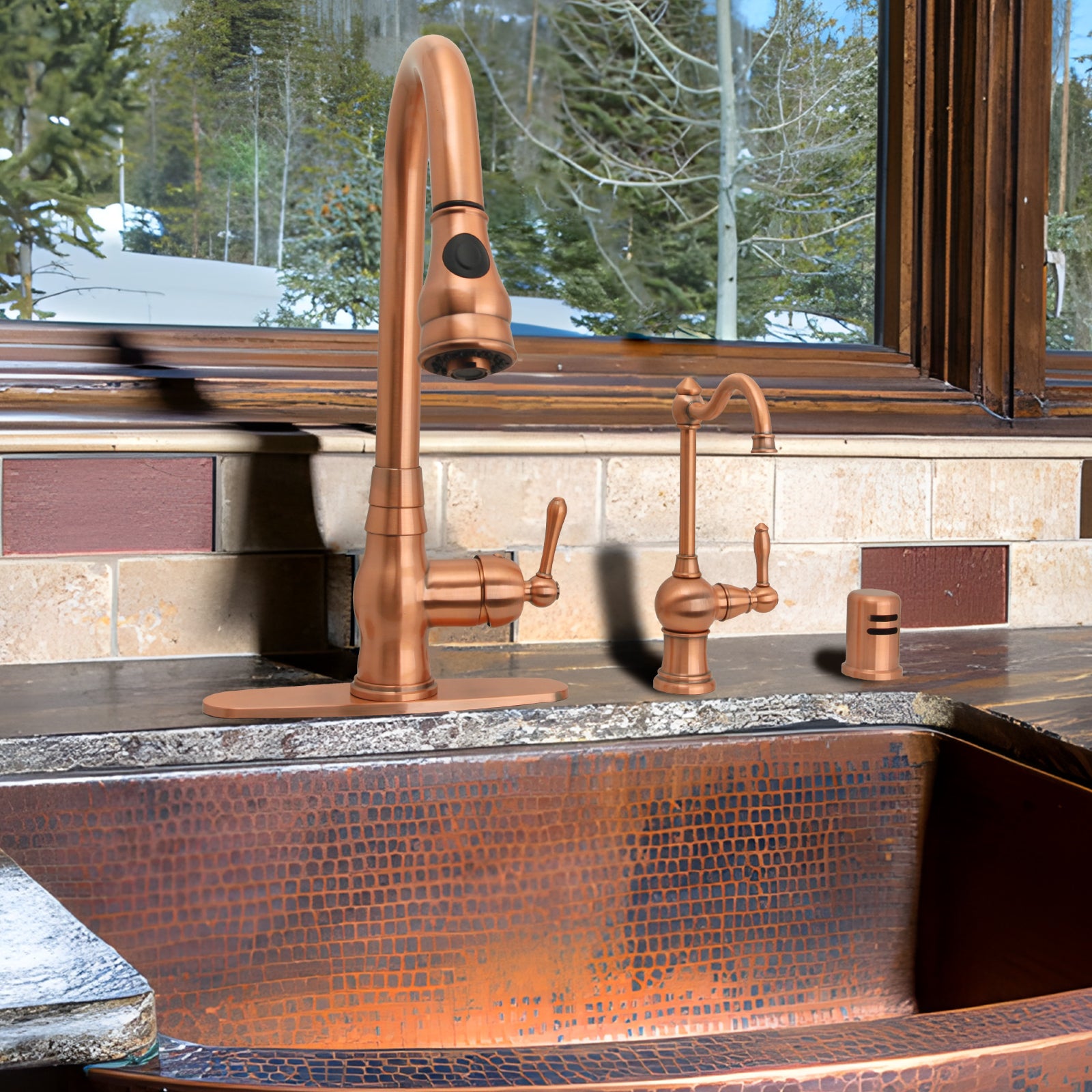 One-Handle Copper Drinking Water Filter Faucet for Instant Hot Water Tank Dispenser & Filtration System - AK97718A1-C