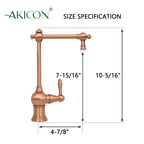 One-Handle Copper Drinking Water Filter Faucet for Instant Hot Water Tank Dispenser & Filtration System - AK97718P2C