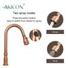 Copper Kitchen Faucet with in-Deck Handle and Soap Dispenser, Single Handle Solid Brass High Arc Pull Down Sprayer Head Kitchen Sink Faucet