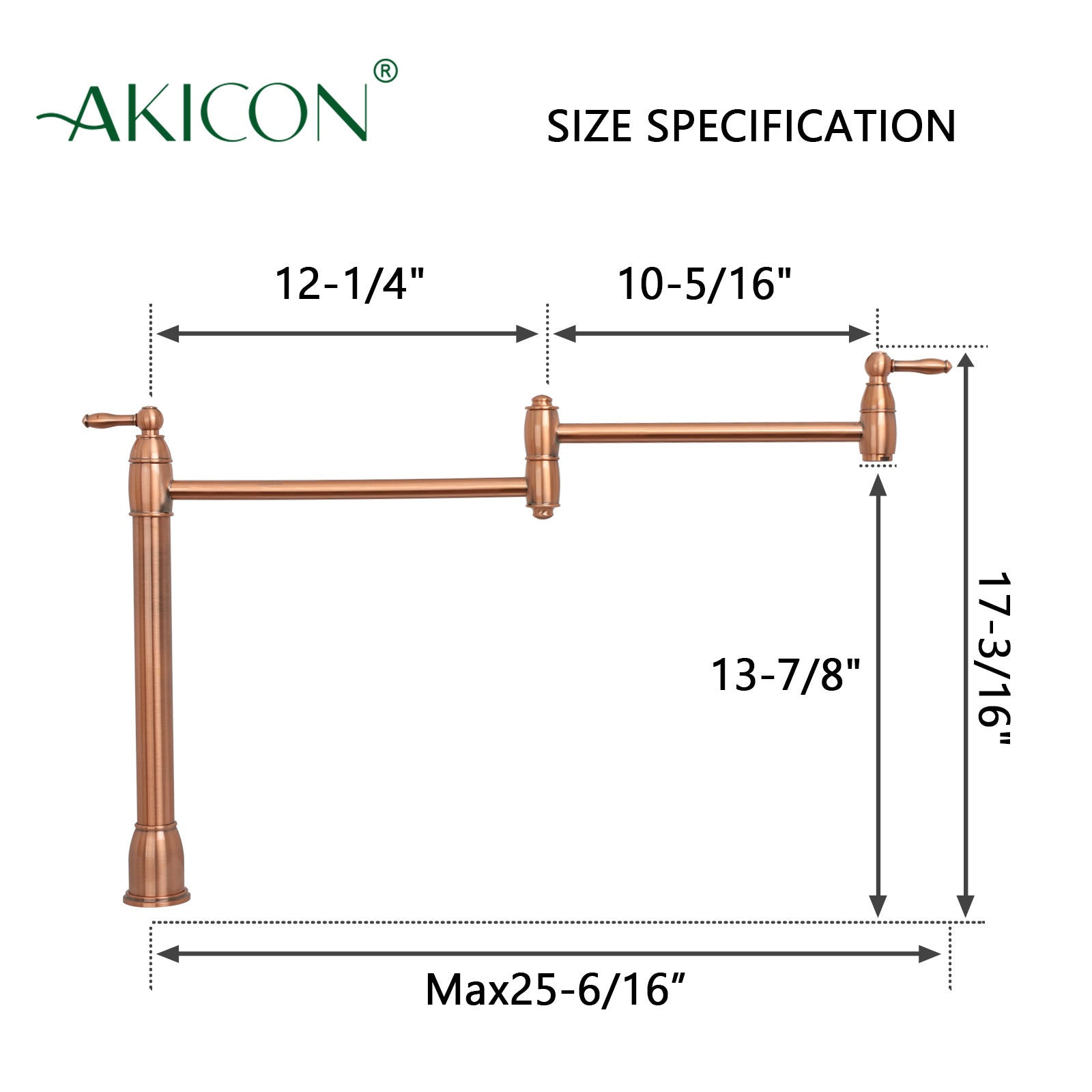 Copper Pot Filler Kitchen Faucet Deck-Mounted - AK98188