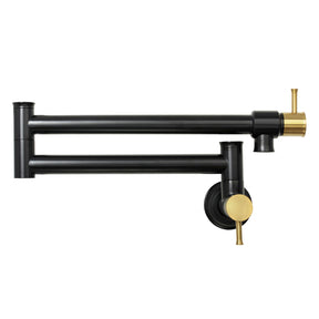Matte Black & Brushed Gold Pot Filler Kitchen Faucet Wall-Mounted - AK98266-BLBG