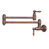 Copper Pot Filler Kitchen Faucet, Solid Brass Wall-Mounted Faucet - Antique Bronze