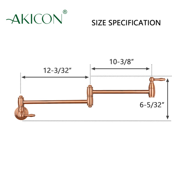 Copper Pot Filler Kitchen Faucet Wall-Mounted - AK98288C