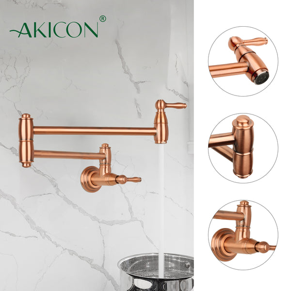 Copper Pot Filler Kitchen Faucet Wall-Mounted - AK98288C
