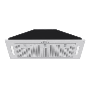 Range Hood Insert 36 Inch, 600 CFM Built-in Kitchen Hood with 3 Speeds, Ultra-Quiet Stainless Steel Ducted Vent Hood Insert with LED Lights and Dishwasher Safe Filters, Button Control Hood Vent