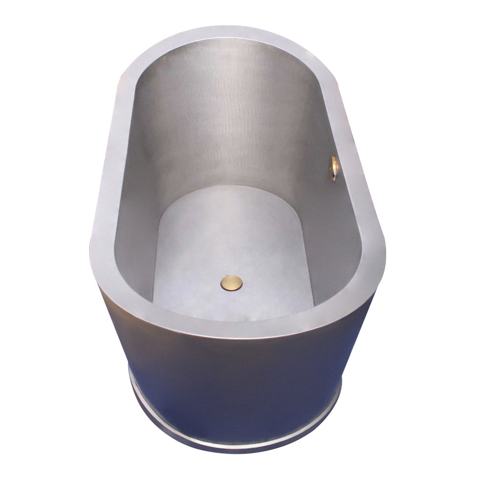 Akicon Stainless steel Double-Slipper Roll-Top Bathtub w/Pedestal - AKB30001-S