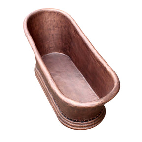 Akicon Copper Single-Slipper Roll-Top Bathtub w/Pedestal - AKB70003-C