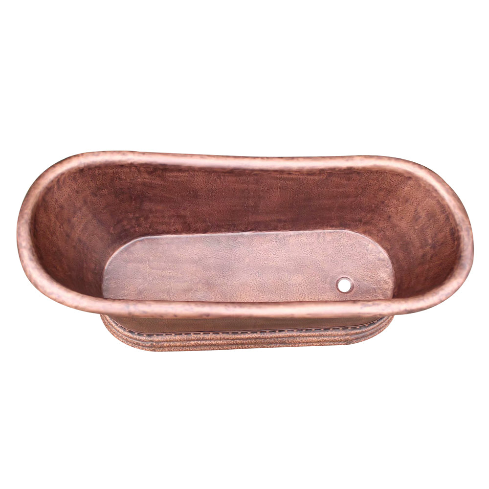 Akicon Copper Single-Slipper Roll-Top Bathtub w/Pedestal - AKB70003-C