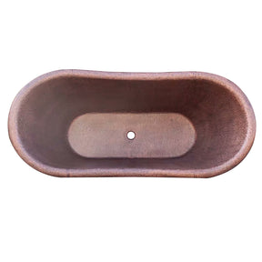 Akicon Copper Double-Slipper Roll-Top Bathtub w/Pedestal - AKB30002-C