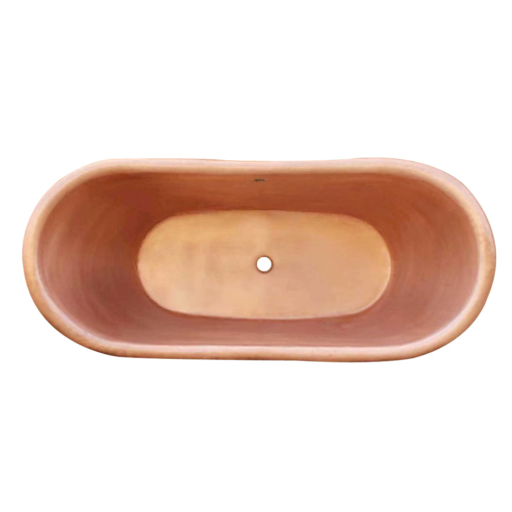 Akicon Copper Double-Slipper Roll-Top Bathtub w/Pedestal AKB70010-C