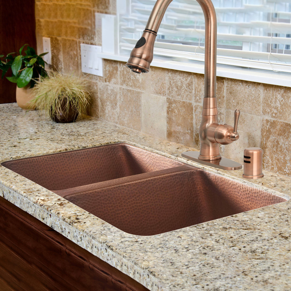 Akicon Equal Bowl Drop-In Copper Kitchen Sink - AKS50049-C