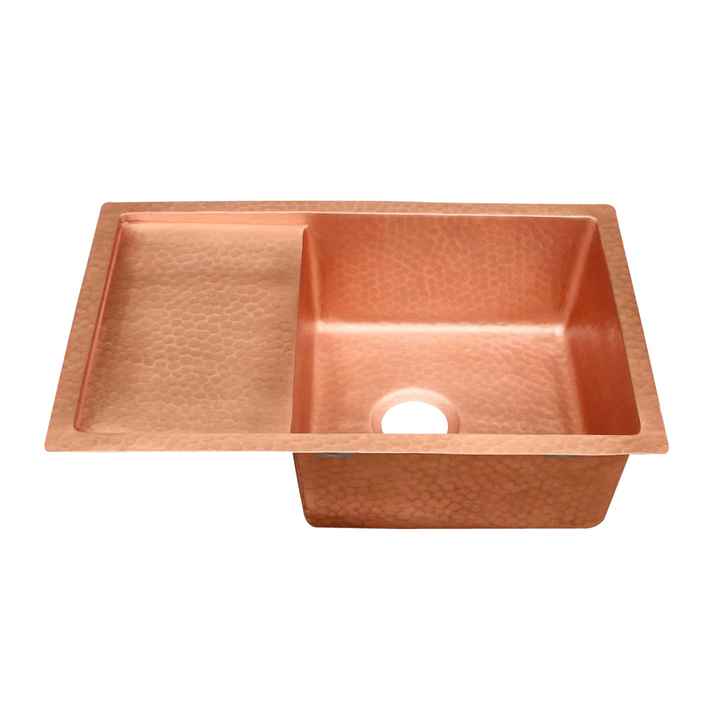 Akicon Workstation Single Bowl Drop-In Copper Sink - AKS580063-C