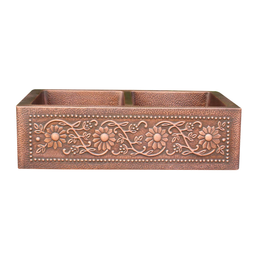 Akicon Double Bowl Undermount Kitchen Copper Sink -AKS604-C