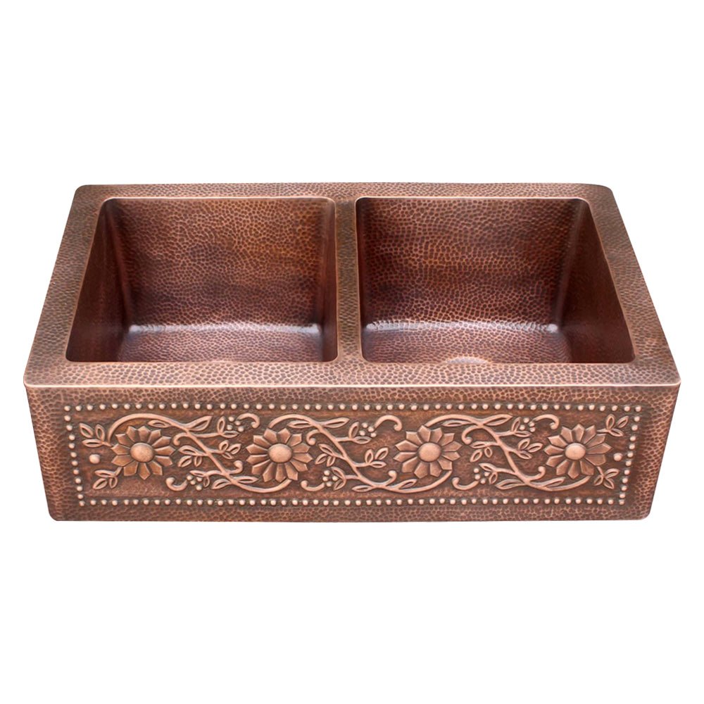 Akicon Double Bowl Undermount Kitchen Copper Sink -AKS604-C