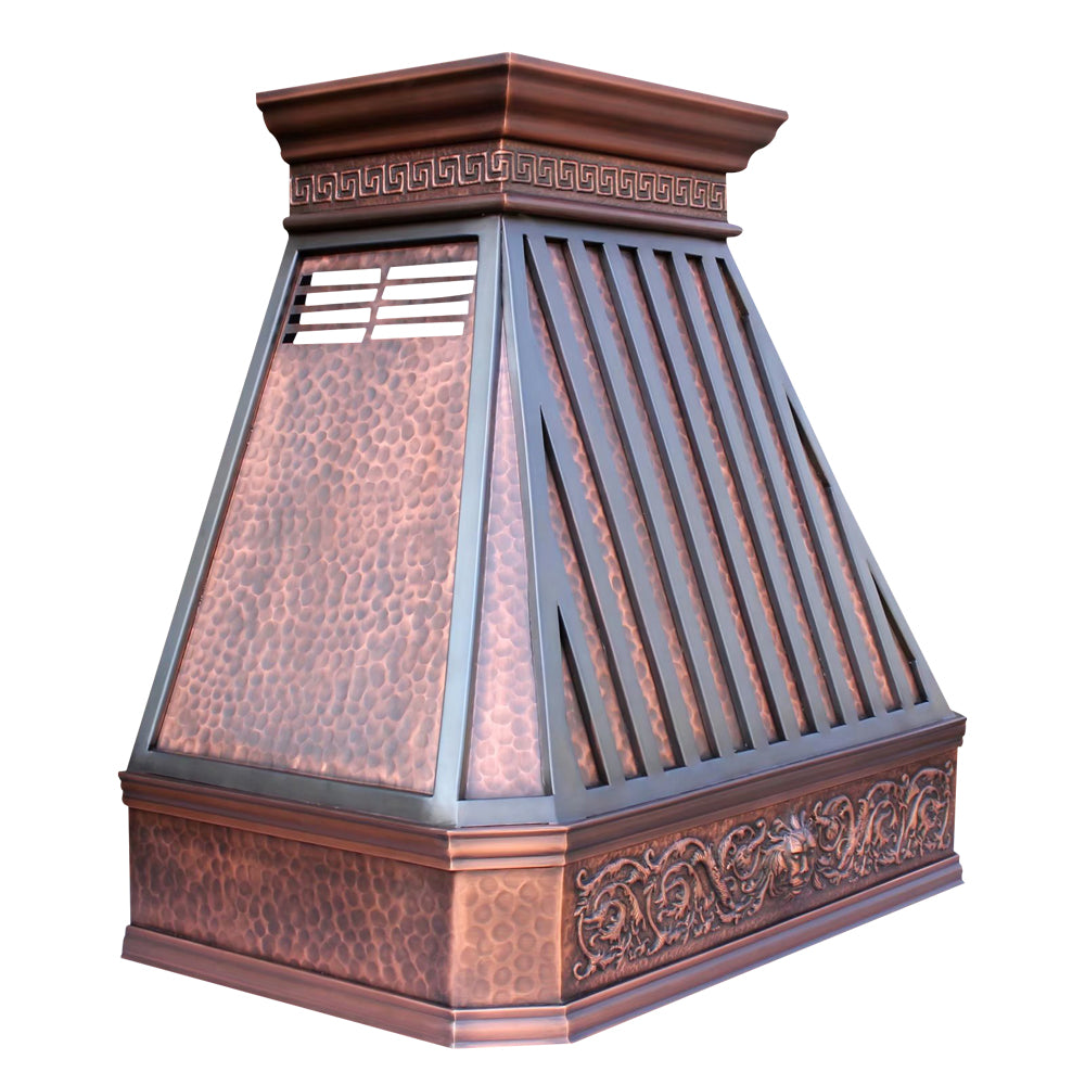 Antique copper range hood