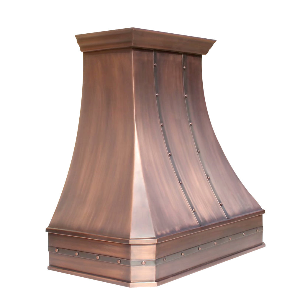 Natural copper range hood