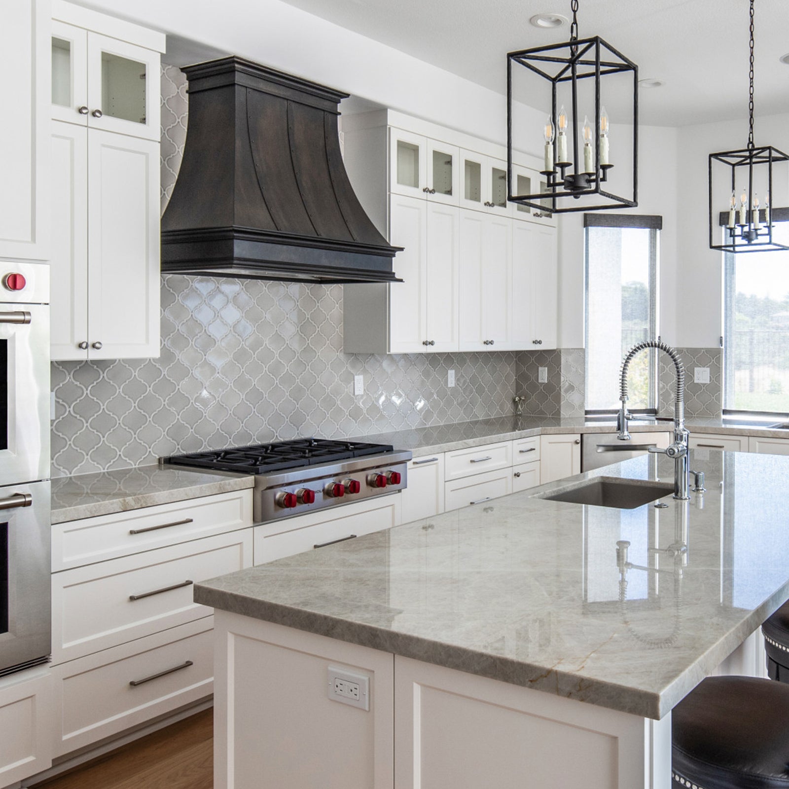 Hammered copper range hood
