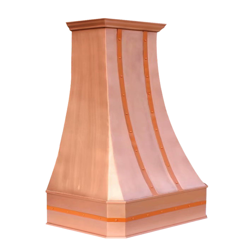 Designer copper range hood