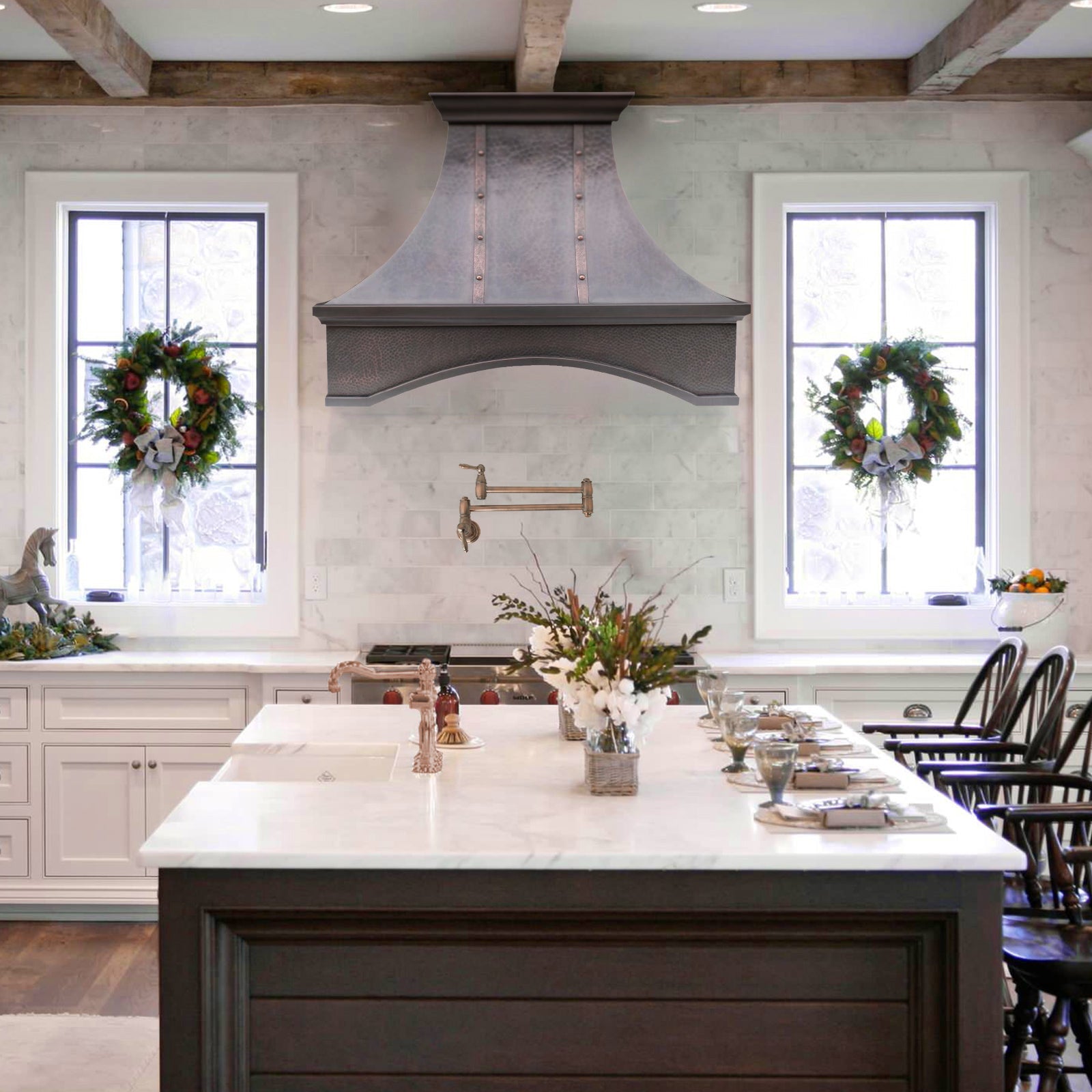 Custom copper range hood