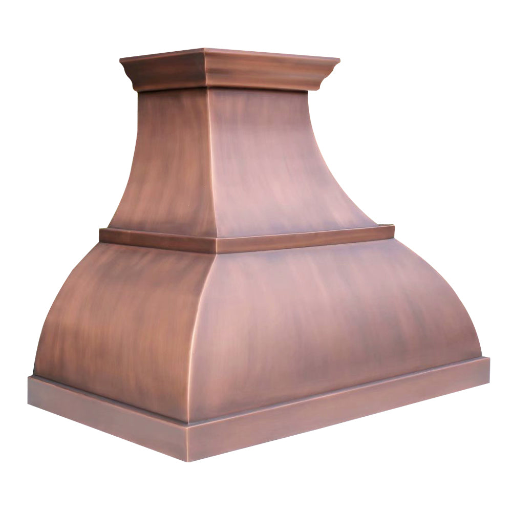 Handcrafted copper range hood