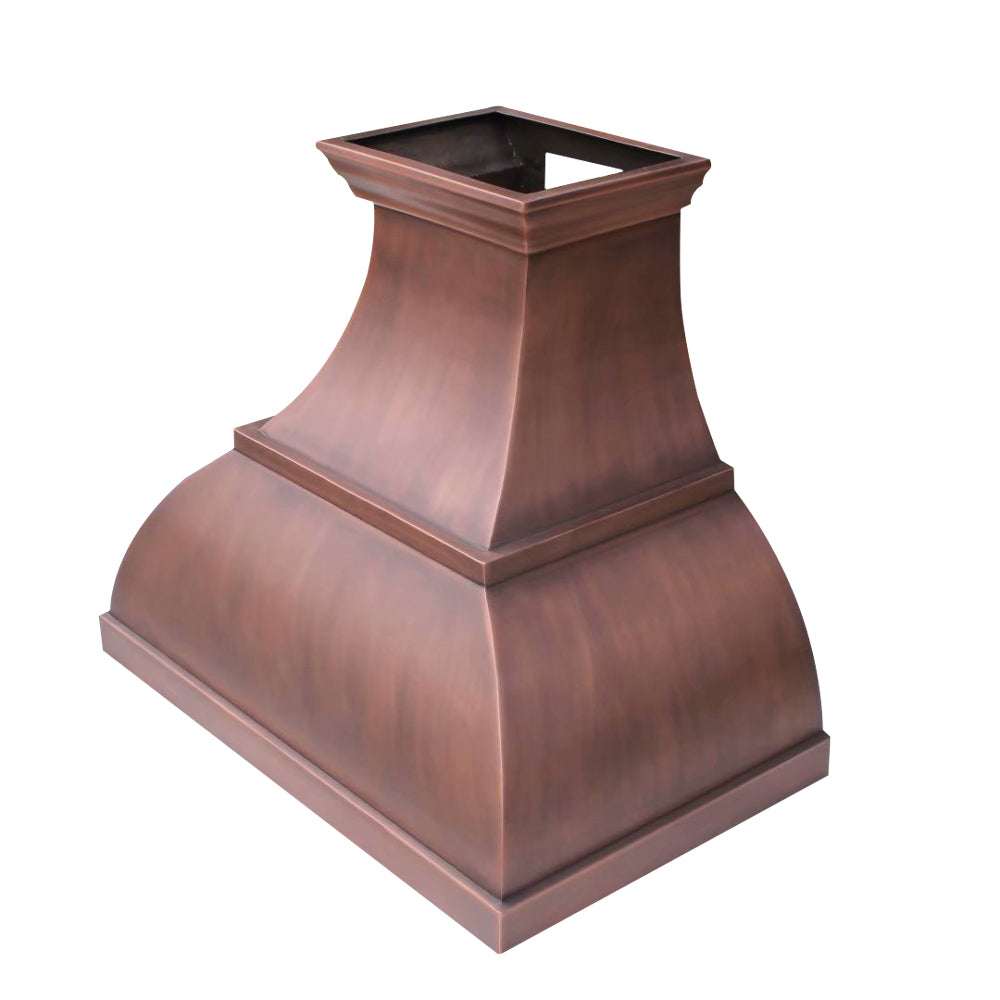 Hammered copper range hood